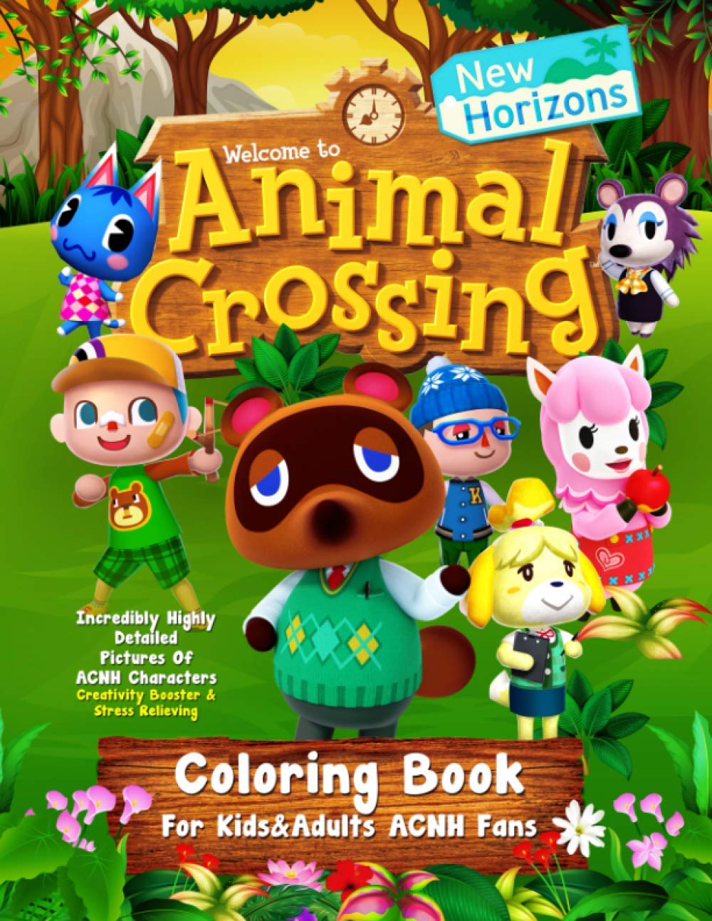 Animal Crossing New Horizons Coloring Book For Kids&Adults ACNH Fans