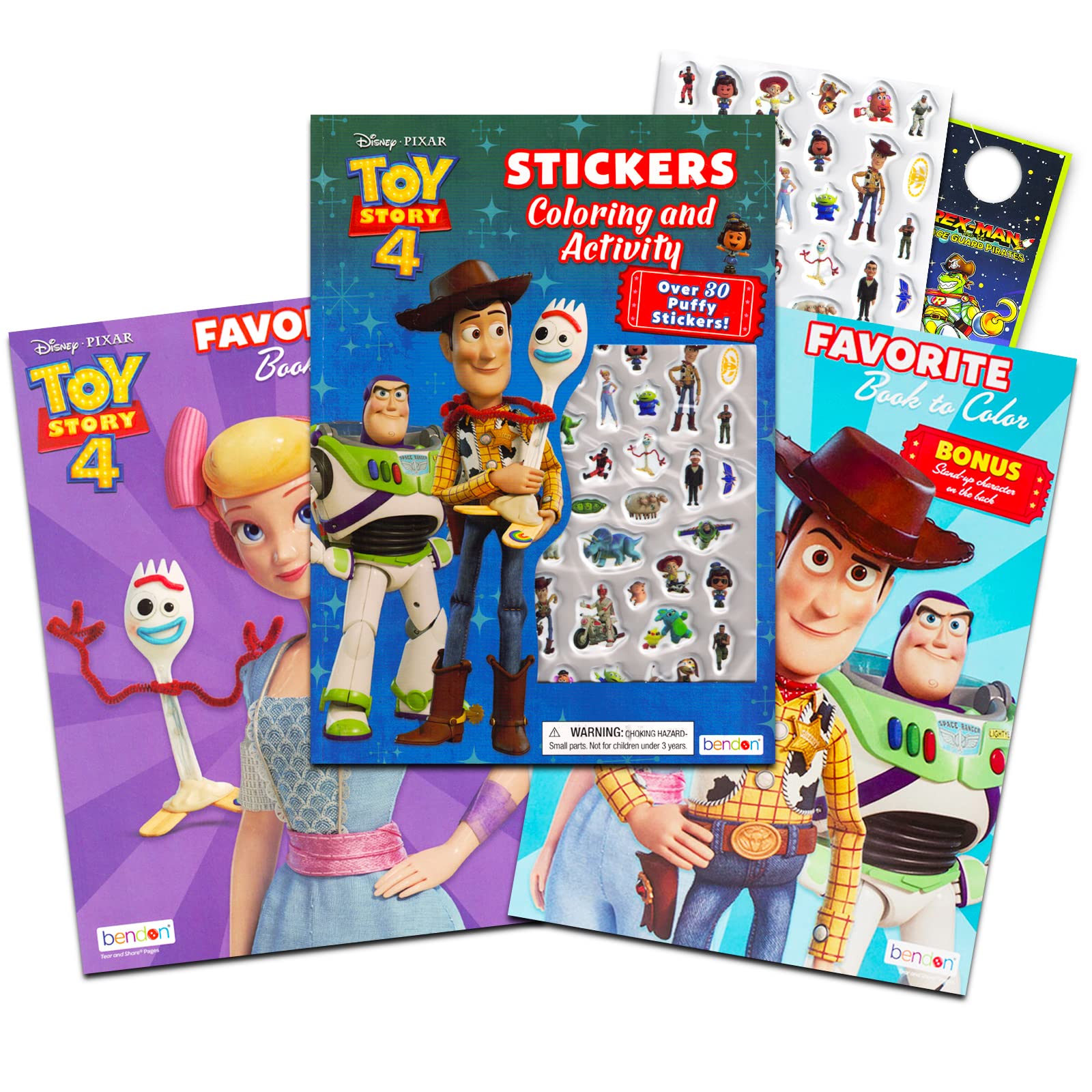 Disney Toy Story Coloring and Activity Book Set for Kids 4 Pc Bundle