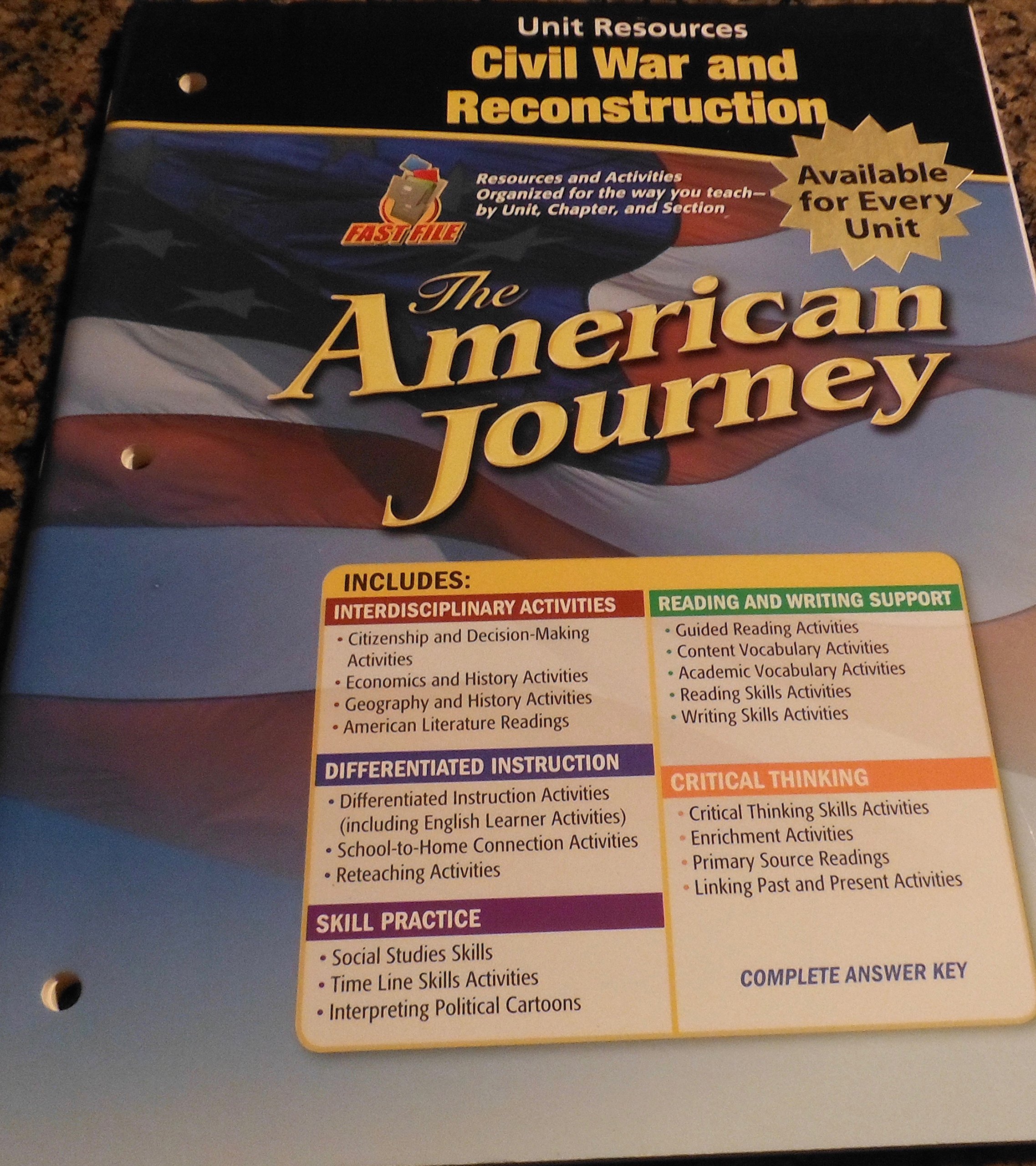 Glencoe The American Journey Unit Resources Civil War and
