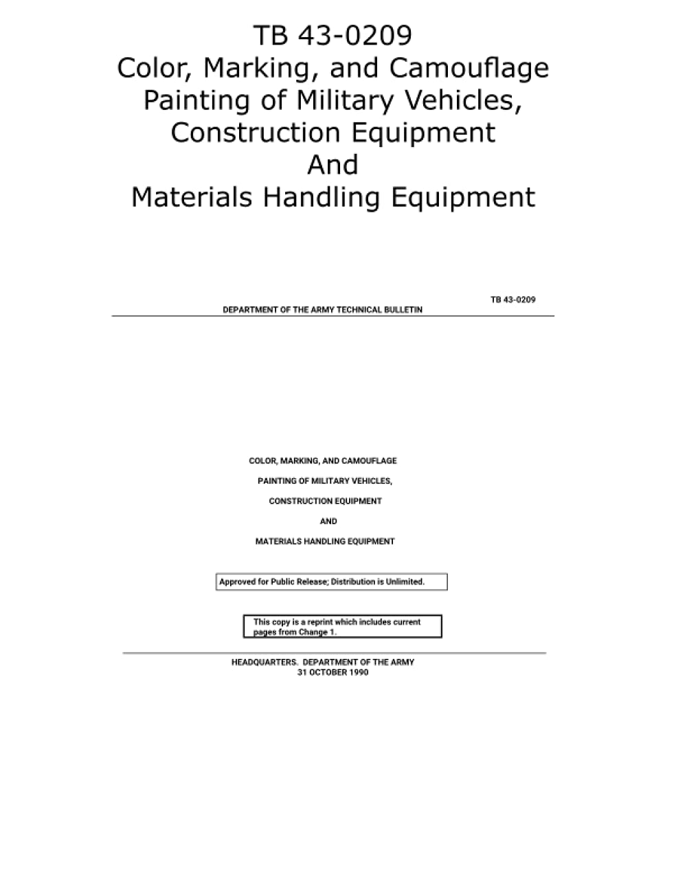 TB 430209 Color, Marking, and Camouflage Painting of Military Vehicles