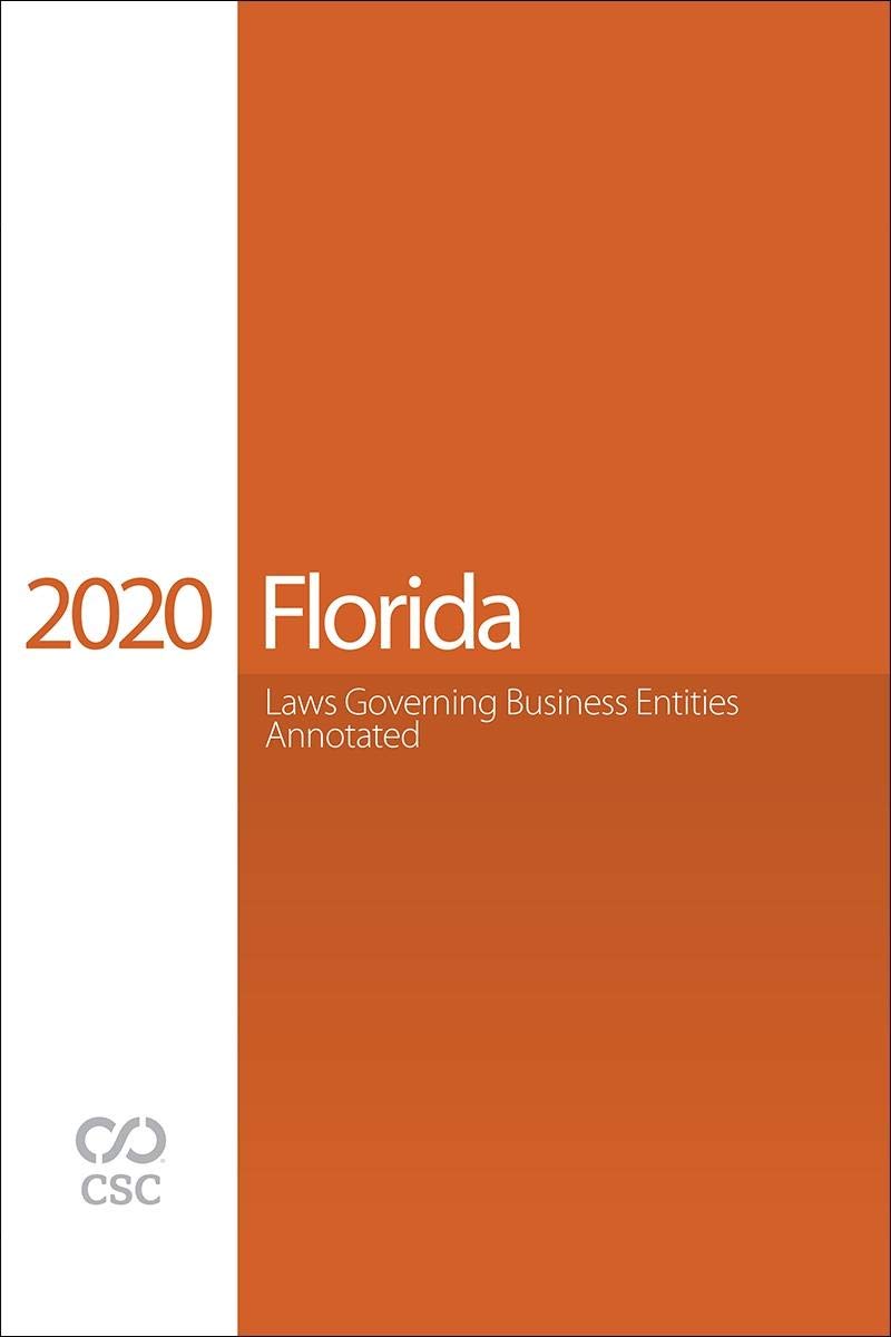 CSC® Florida Laws Governing Business Entities Annotated by Publisher's