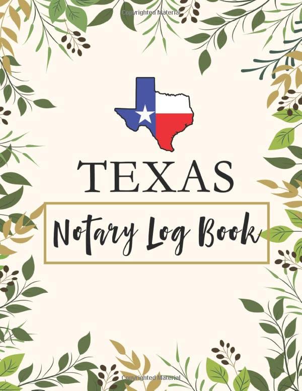 Texas Notary Log Book Notary Public Record Keeping Book by Marikz