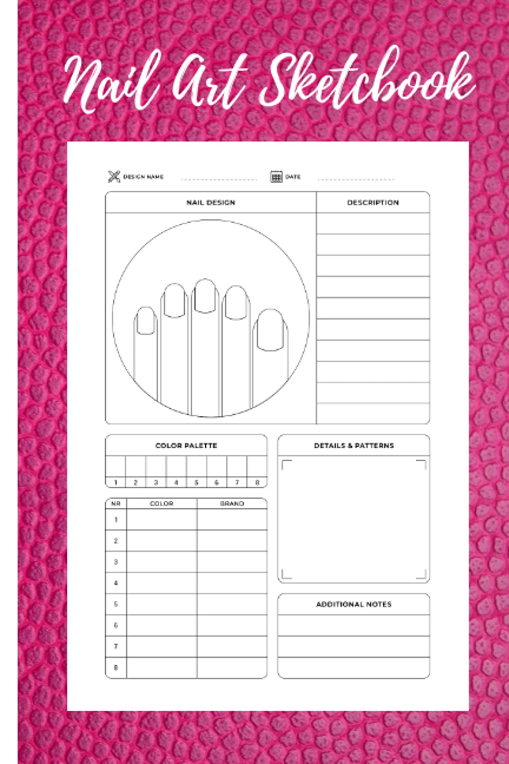 Nail Art Sketchbook Blank Nail Art Practice Templates and Design