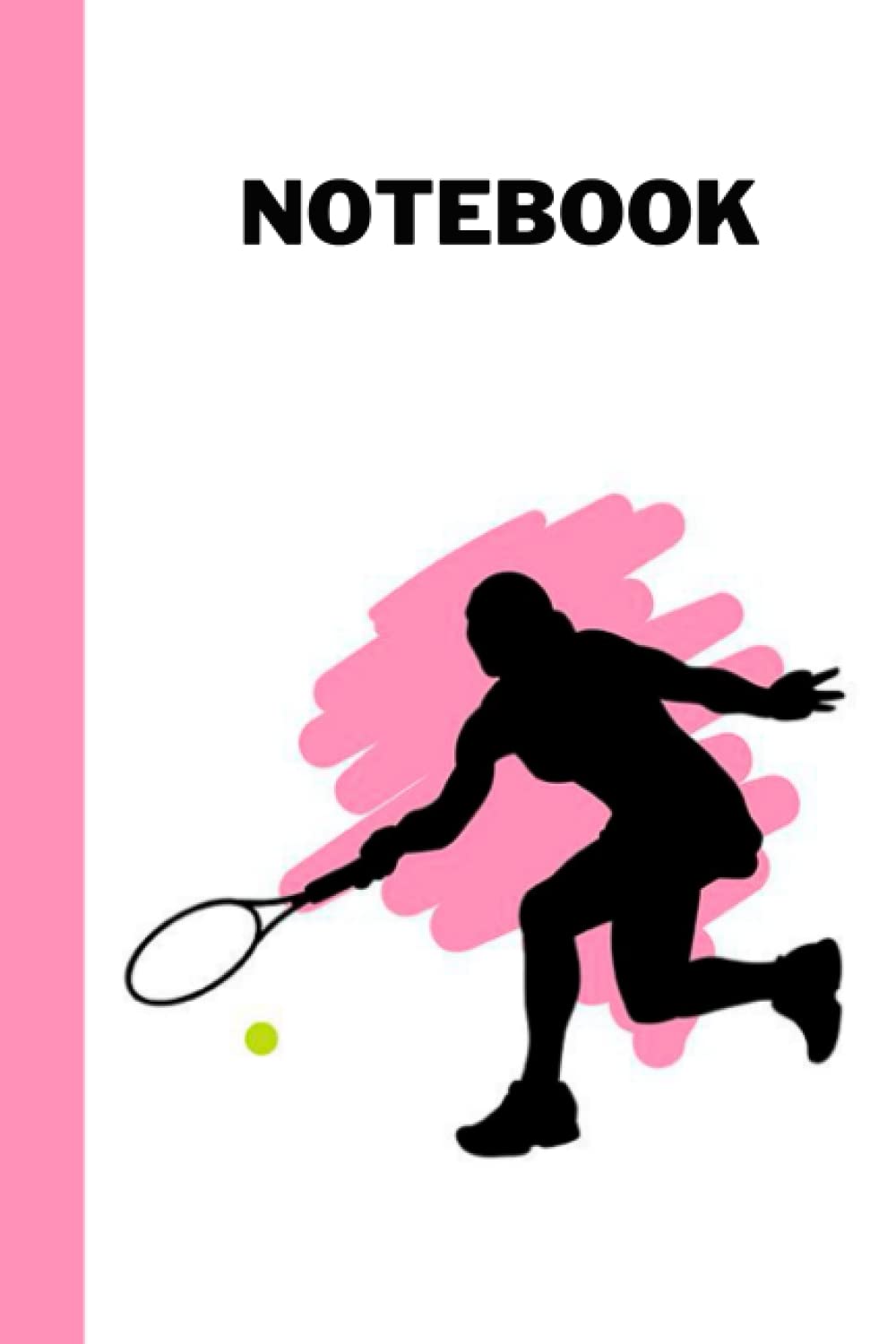 Notebook Amazon Tennis player woman pink, 6x9, 100 pages, Unruled
