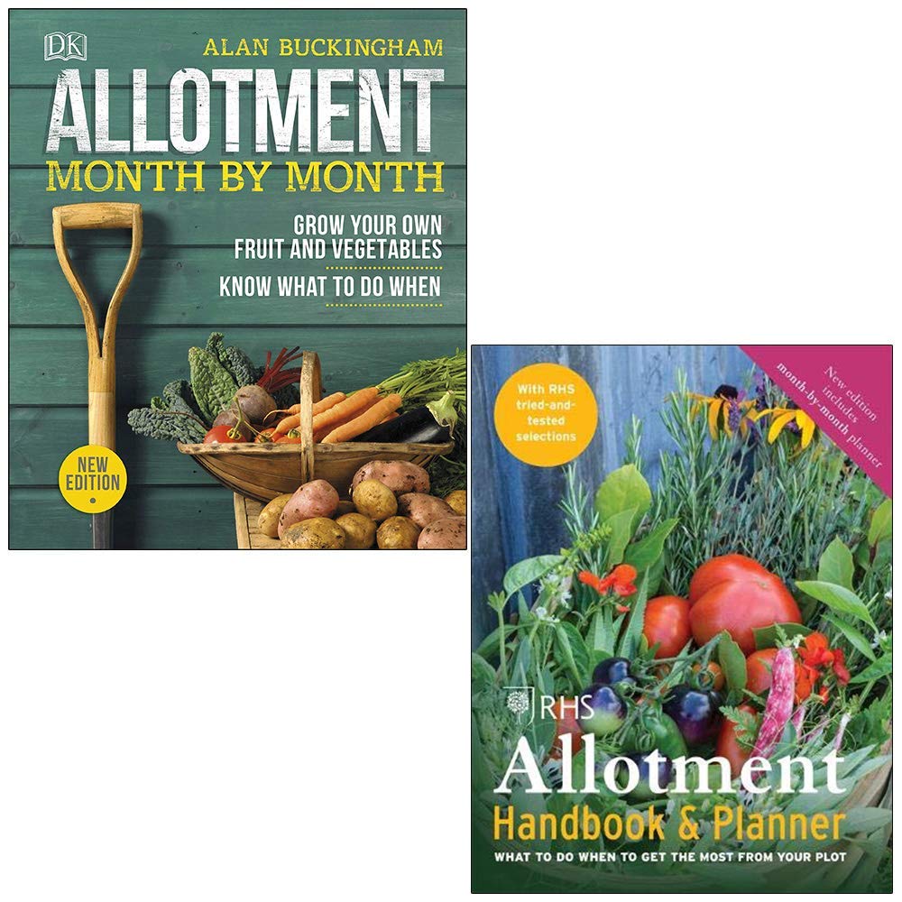 Allotment Month By Month By Alan Buckingham & RHS Allotment Handbook & Planner By The Royal