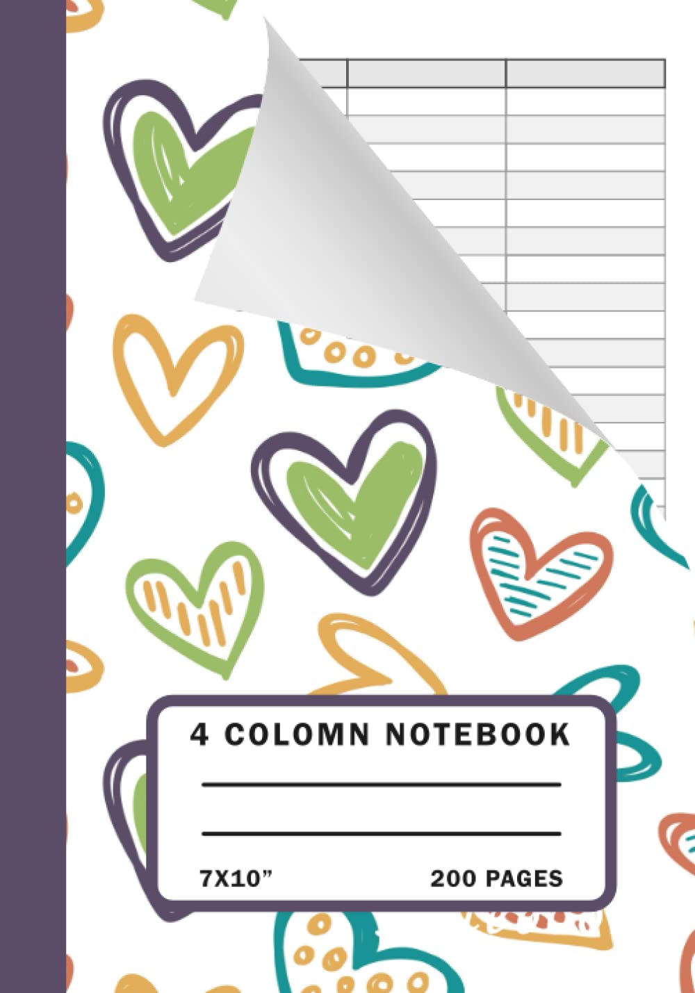 Four Column Log Book Simple 4 Column Notebook College Ruled B5
