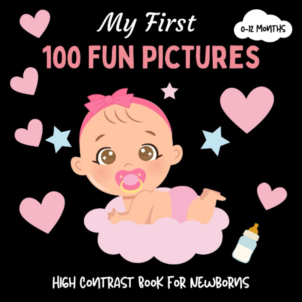 My First 100 Fun Pictures High Contrast Baby Book Amazing Black and