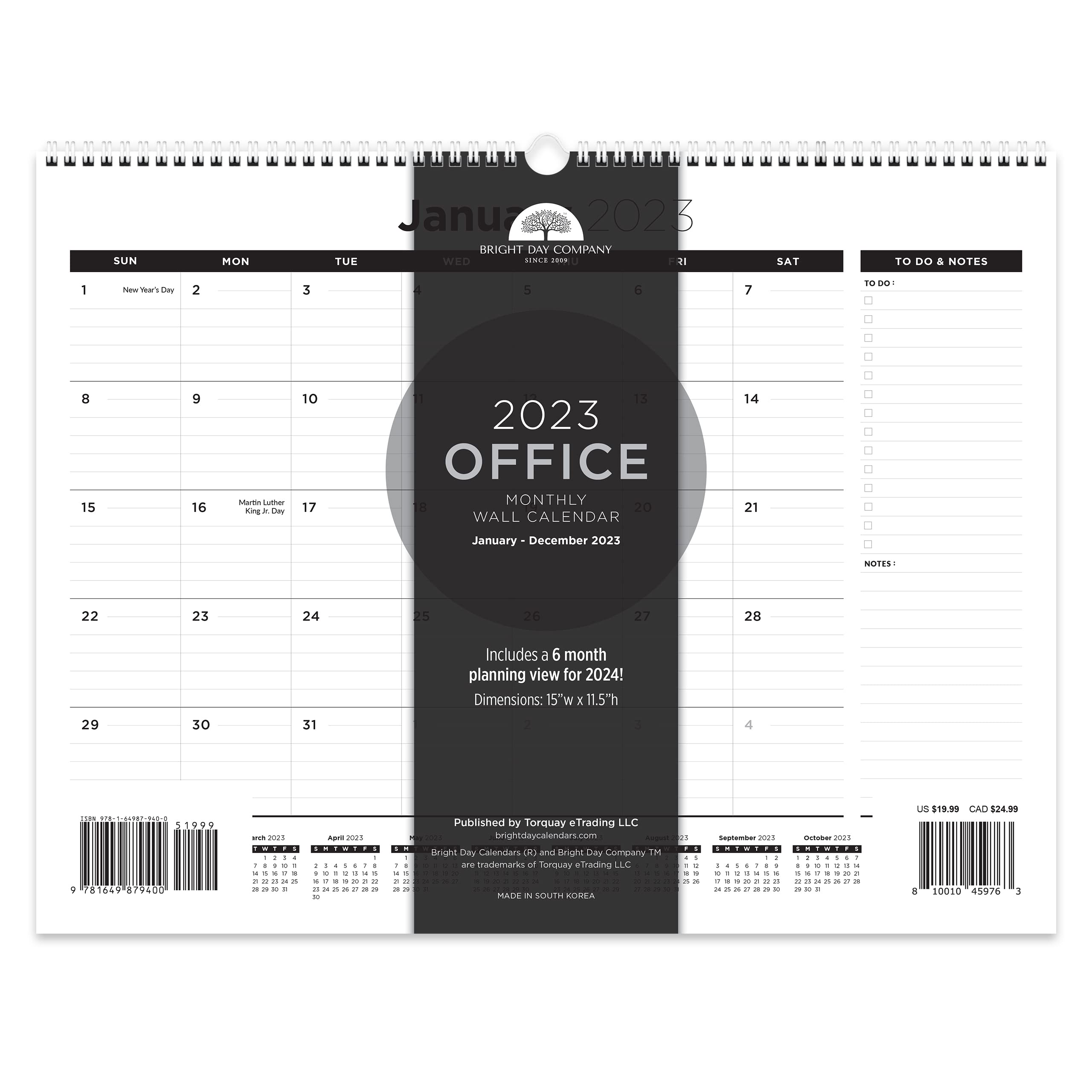 2023 Business Wall Calendar with Julian Date, Thick Paper Perfect for