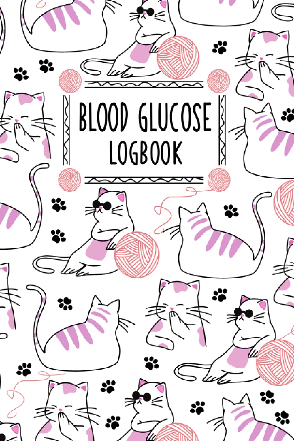 Blood Glucose Logbook Cats, Blood Sugar Logbook, 2 Year Planner, Easy