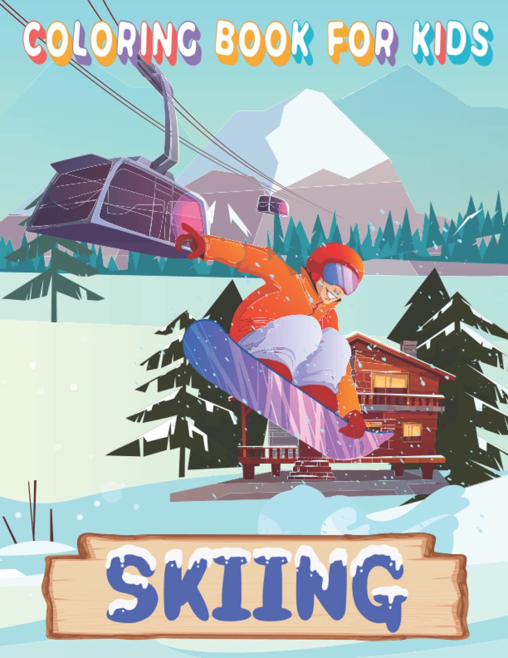 Skiing coloring book for kids Skiing Colouring Pages for Boys and