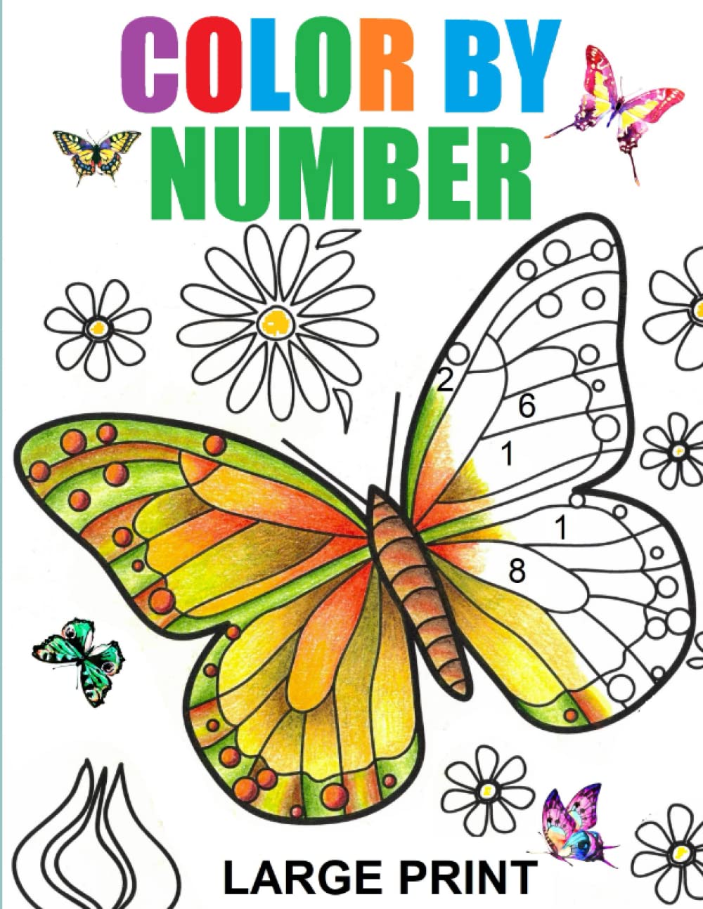 Large Print Color By Number Adult Coloring Book: Color by Number ...
