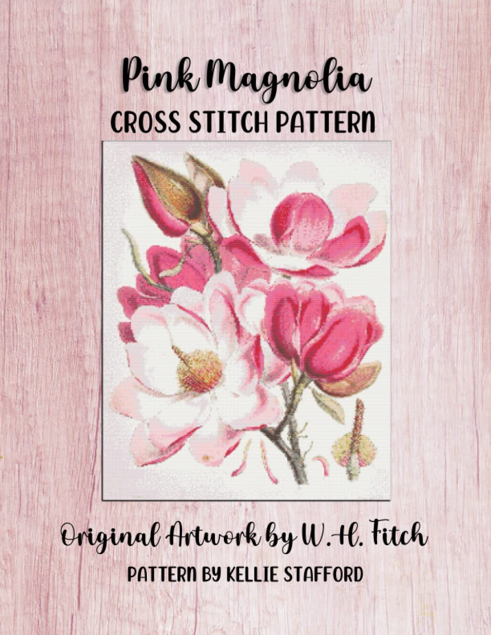 Pink Magnolias Cross Stitch Pattern Original Artwork by W.H. Fitch by