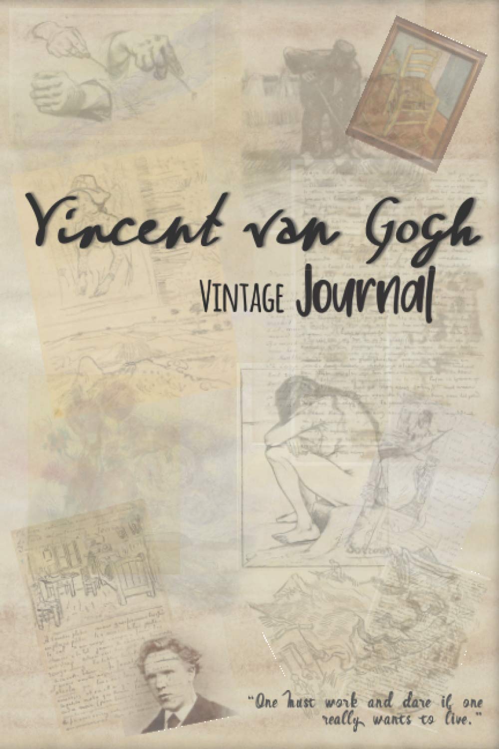 Vincent Van Gogh Vintage Journal Junk Style Notebook with 100 Color