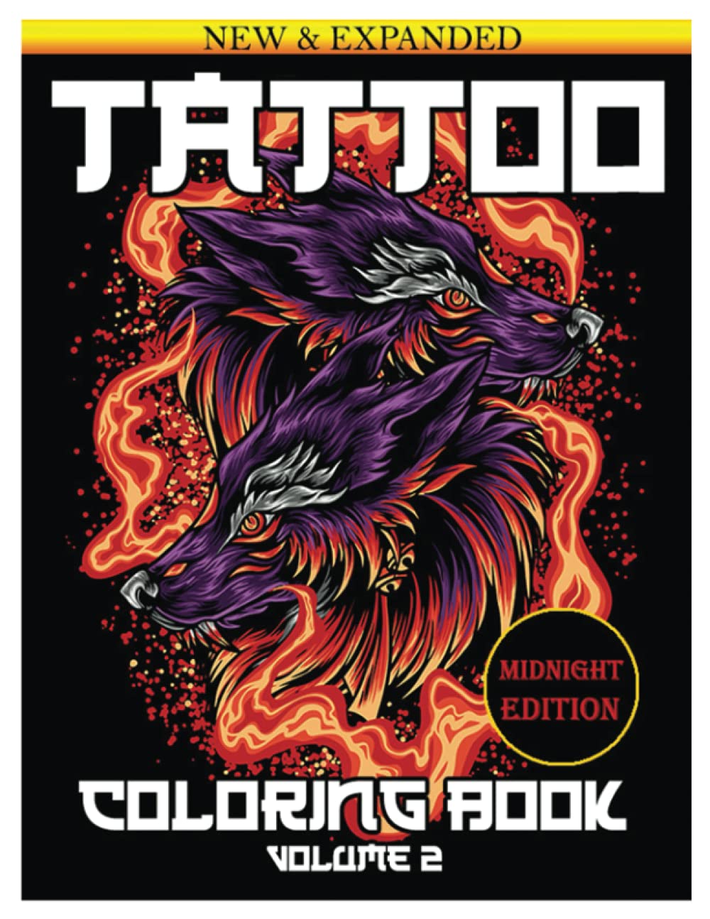 Tattoo Coloring Book Midnight Edition: An Adult Coloring Book with ...