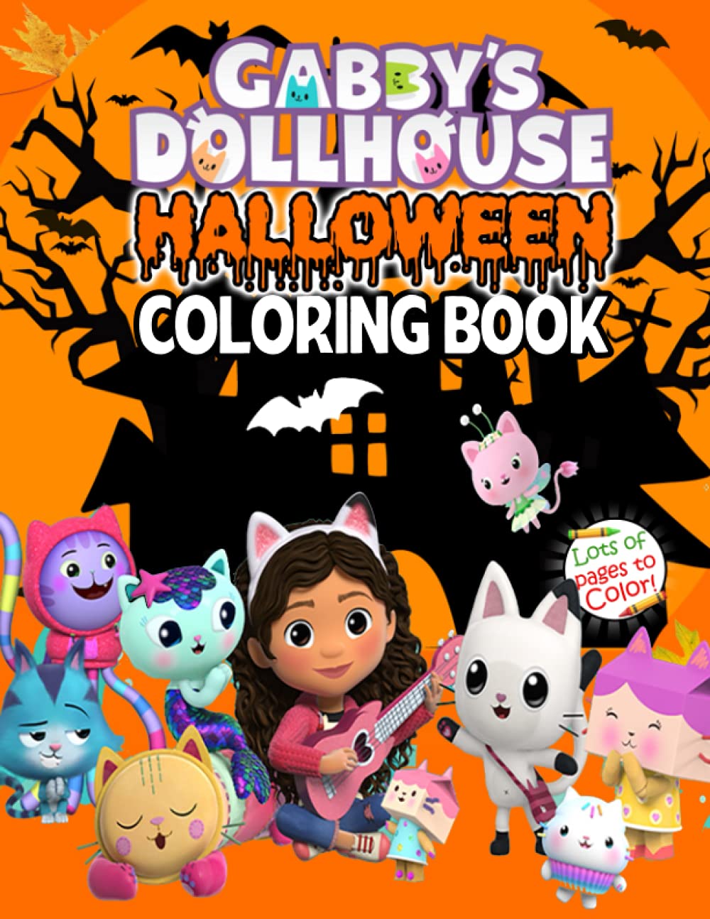 Gabby's Dollhouse Halloween Coloring Book: Spooky Cute Halloween ...