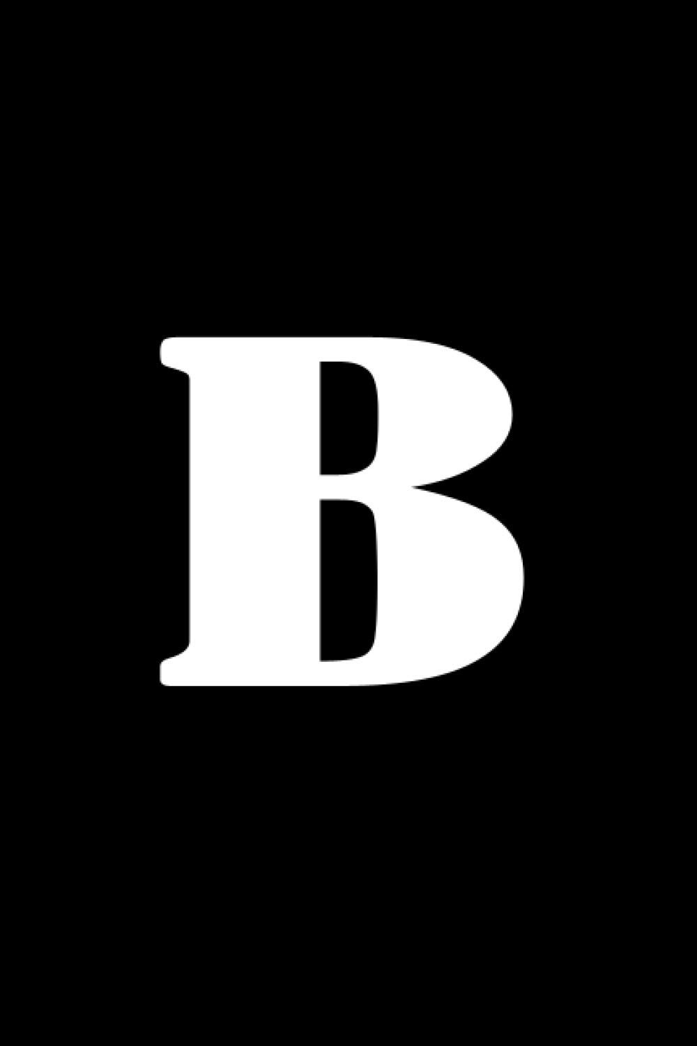 Monogram Blank Lined Journal Monogram Initial B Notebook for Men and