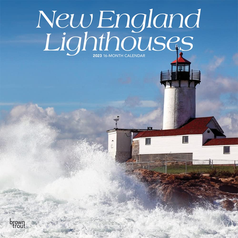 New England Lighthouses | 2023 12 x 24 Inch Monthly Square Wall