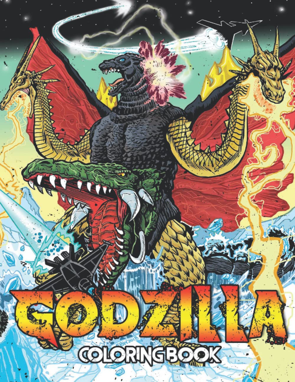 Godzilla Coloring Book: For Adults Godzilla Monster Coloring Book ...