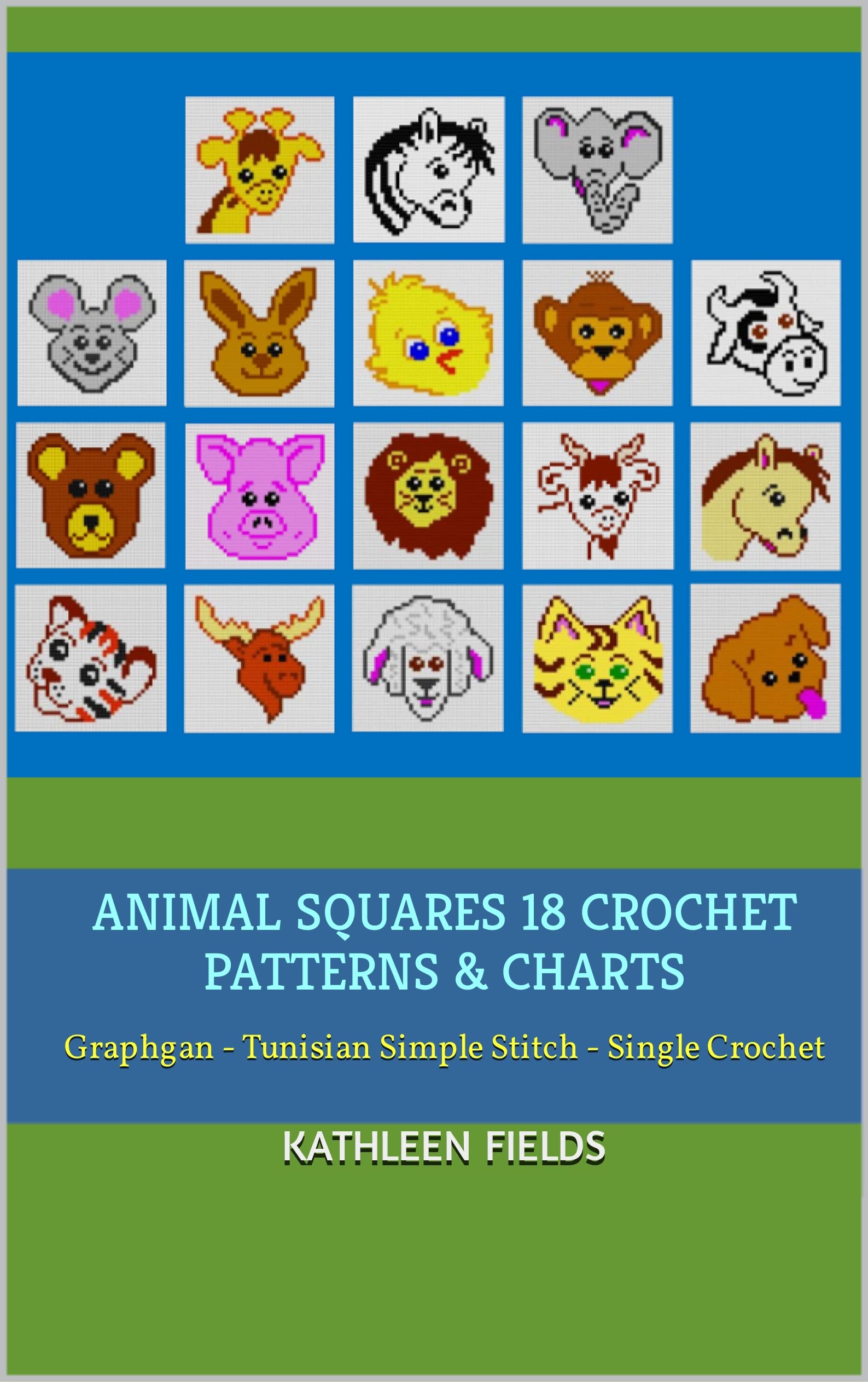 Animal Squares 18 Crochet Patterns & Charts Graphgan Tunisian Simple