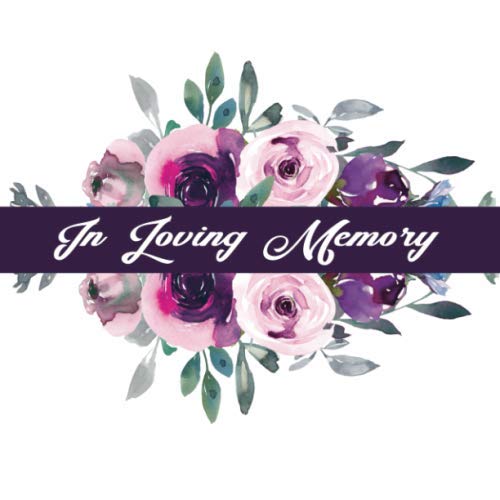 In Loving Memory Funeral Guest Book Flower Pink Purple Condolence