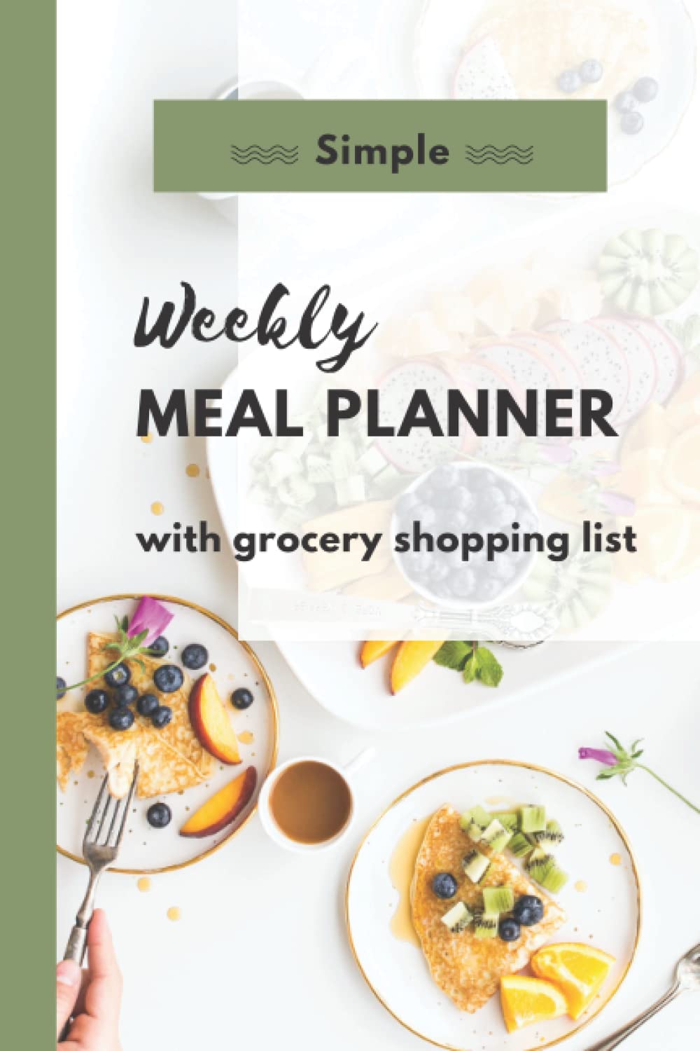 Simple Weekly Meal Planner with Grocery Shopping List Notebook for
