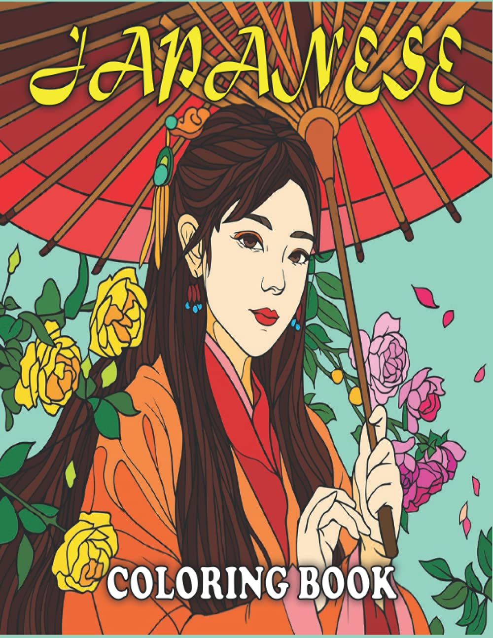 Japanese Coloring Book: Beautiful Japanese Coloring Designs for Teens