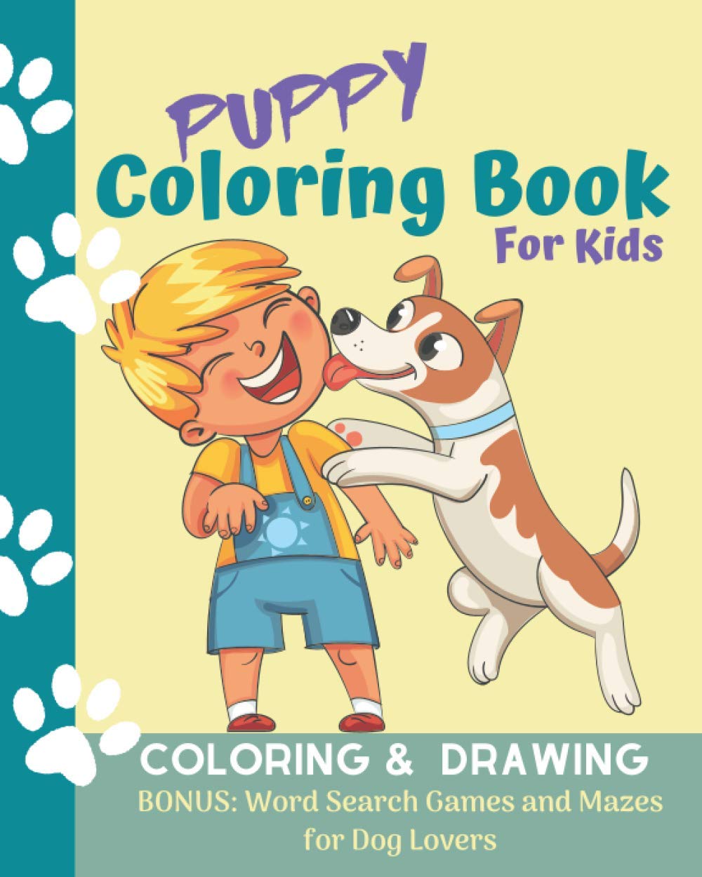 Puppy Coloring Book for Kids Coloring & Drawing BONUS Word Search