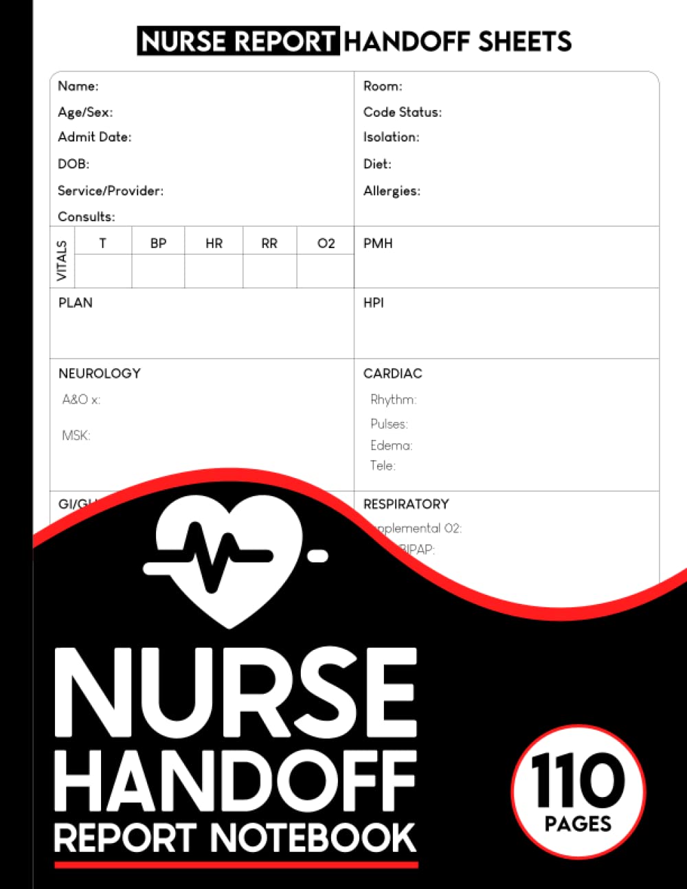 Nurse Handoff Report Notebook Nursing Report Sheets Notebook Nursing