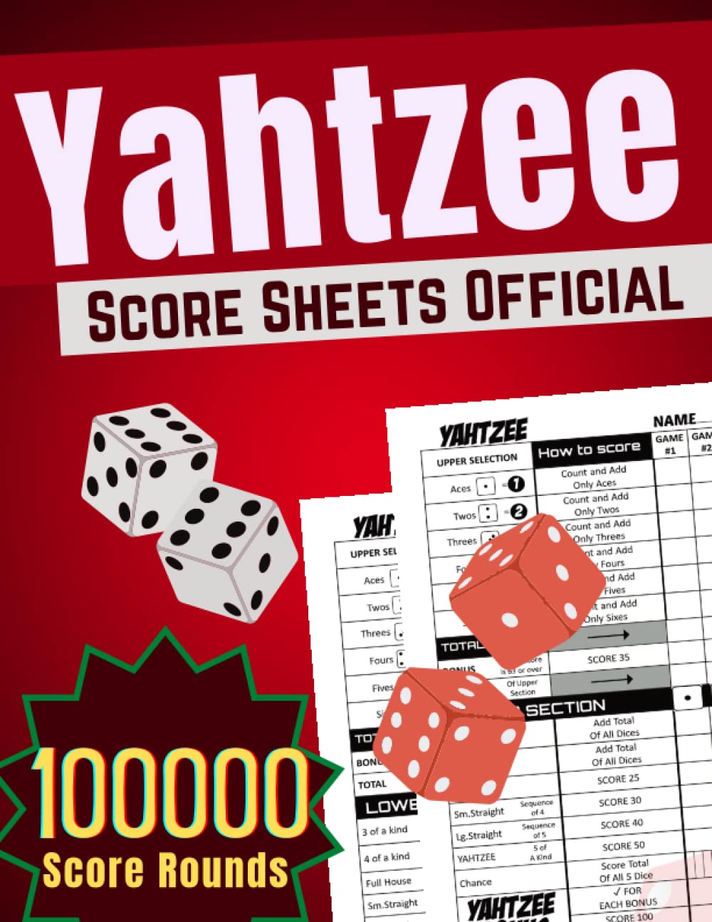 Yahtzee 100000 Yahtzee Score Rounds Size 8.5x11 / 600 Sheets / Large