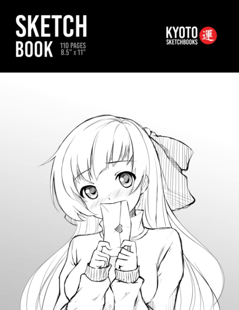 Anime Sketchbook Shy Anime Girl Love Letter Large Blank Sketchbook