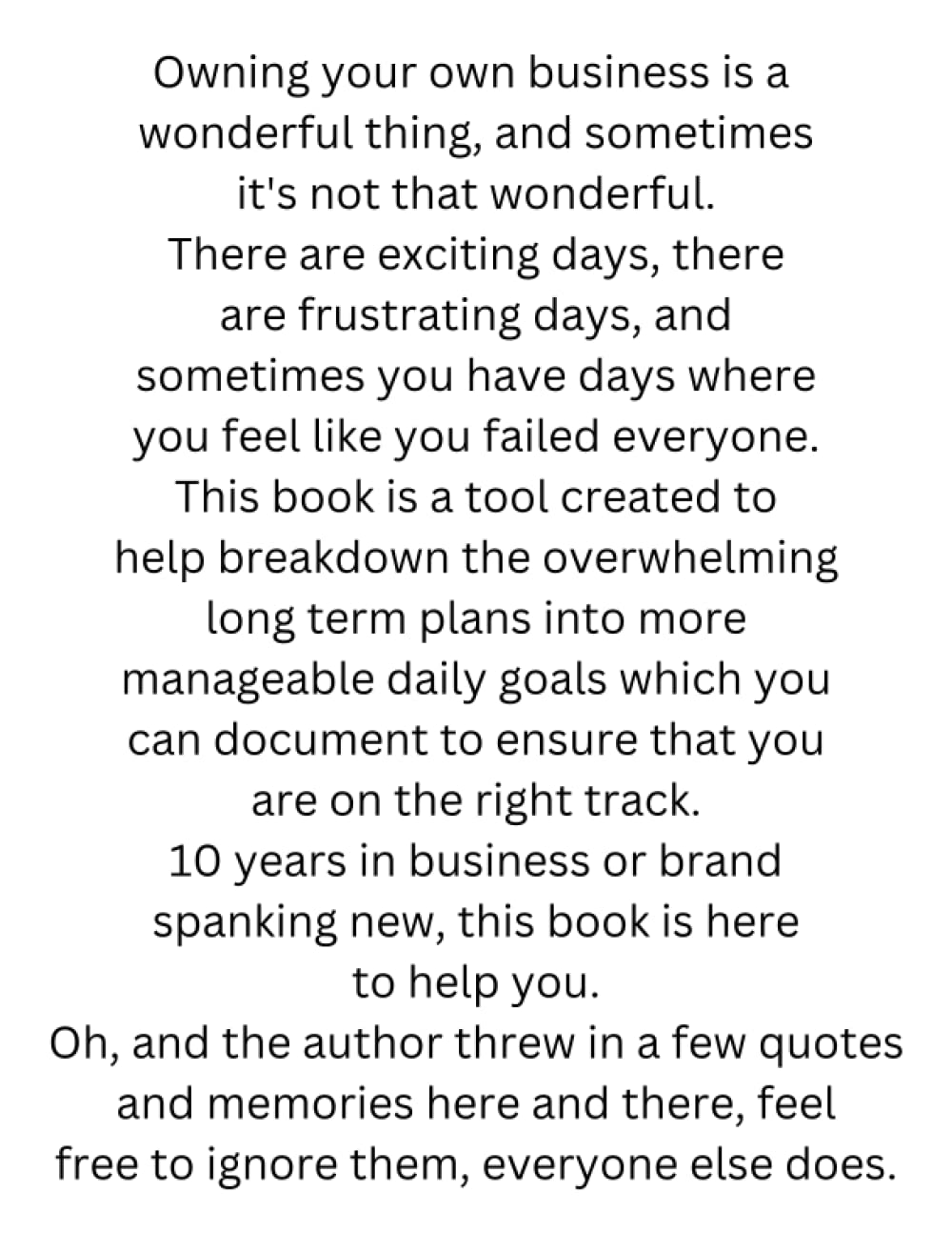 The Small Business Owners Self Documenting Guide To Success Owning a