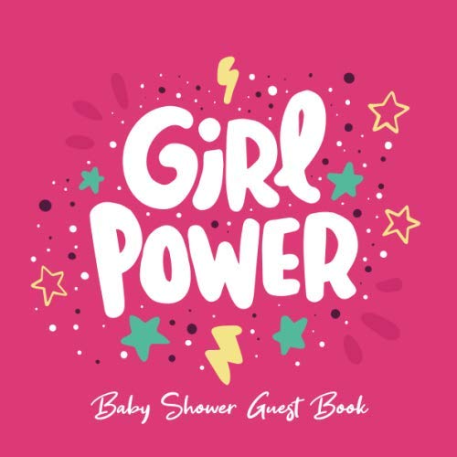 Girl Power Baby Shower Guest Book Pink Notebook, Baby Shower Favors