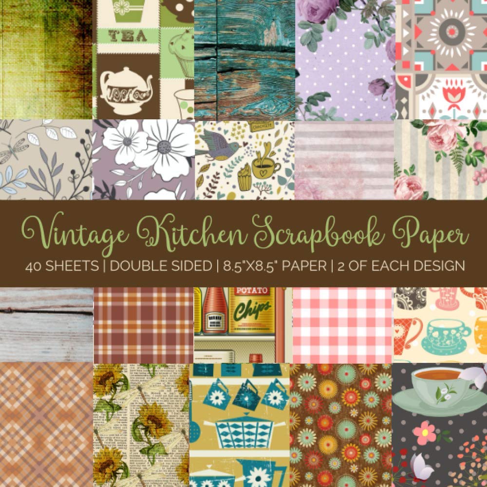 Vintage Kitchen Scrapbook Paper Double Sided Craft Paper Pad by