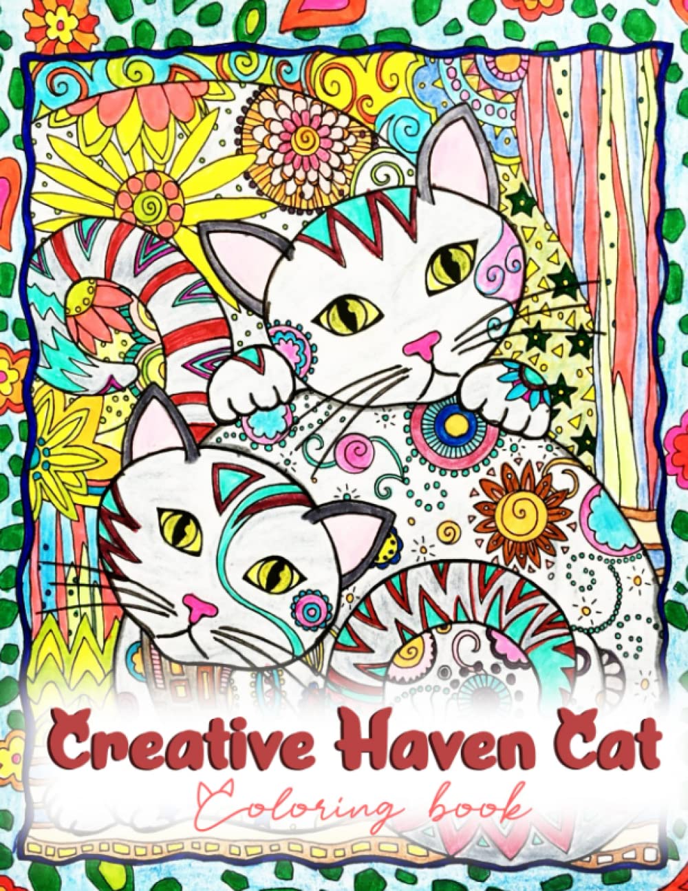 Creative Haven Cat Coloring Book For Adults 30+ Premium Illustration
