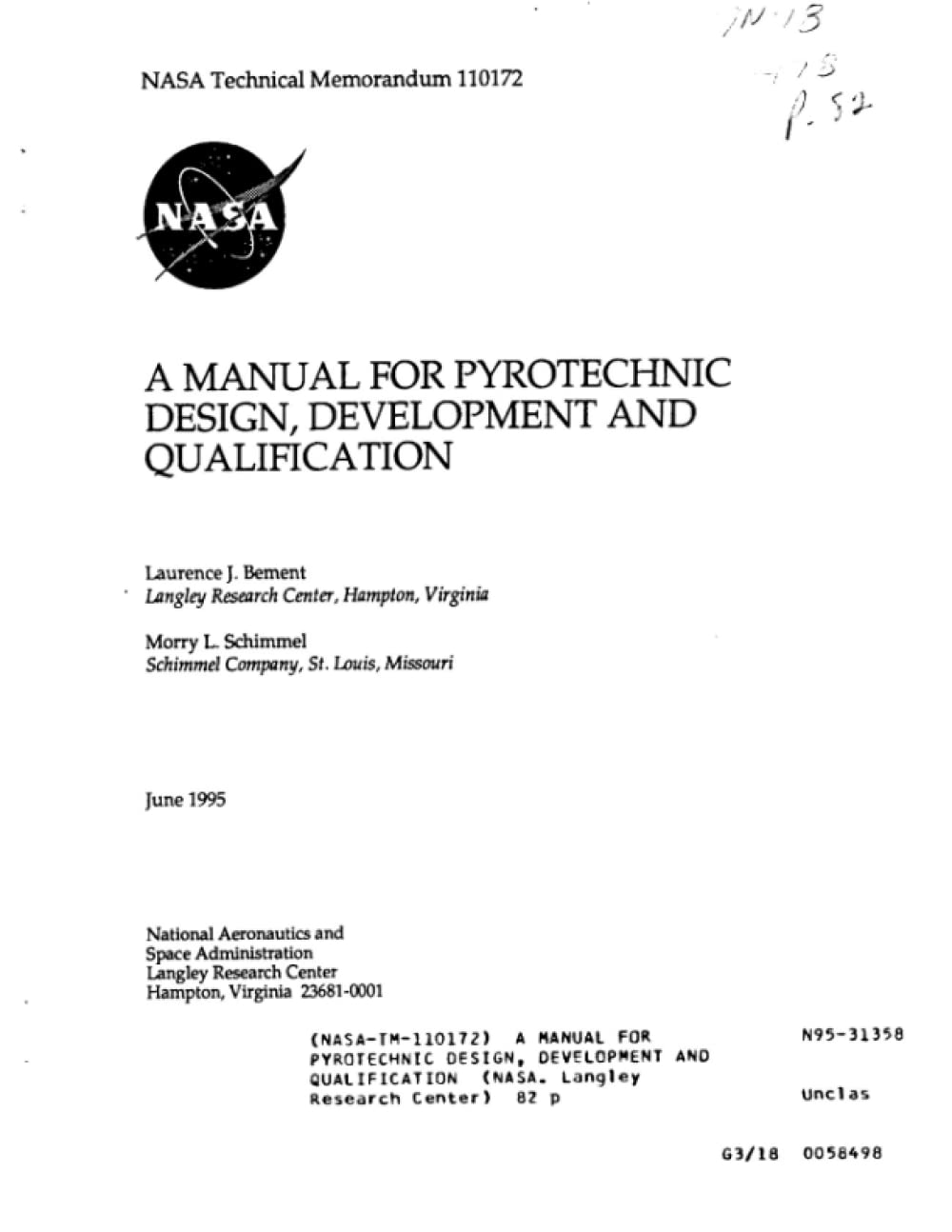 A Manual for Pyrotechnic Design, Development and Qualification June 1