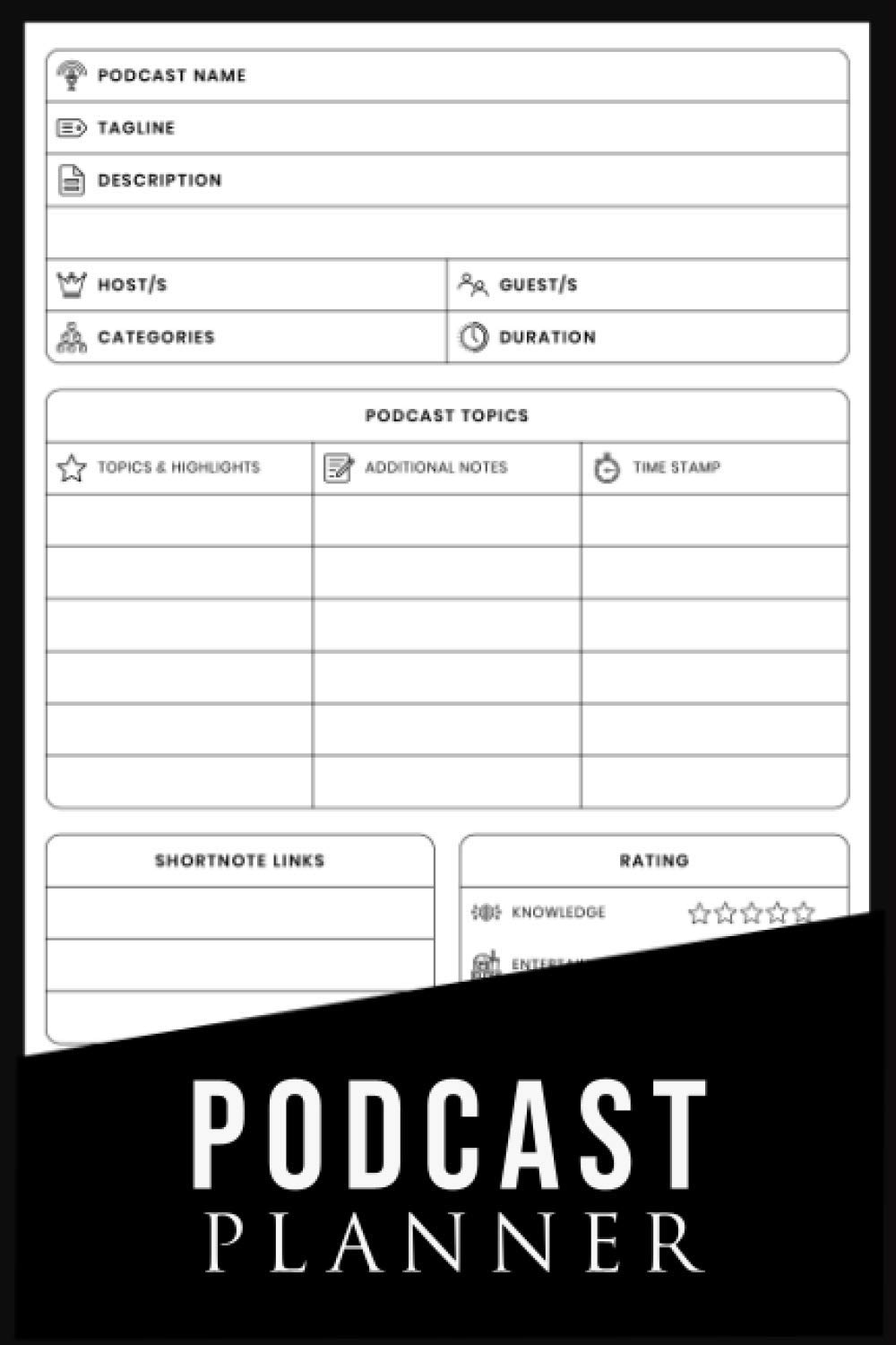 Podcast Planner Podcast Planning Journal for Daily Planning Your