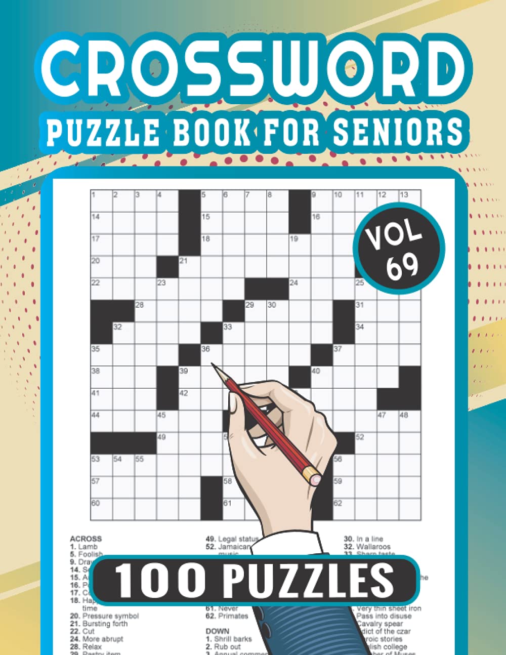 Crossword Puzzle Book for Seniors 100 Puzzles Brain Workout Cross