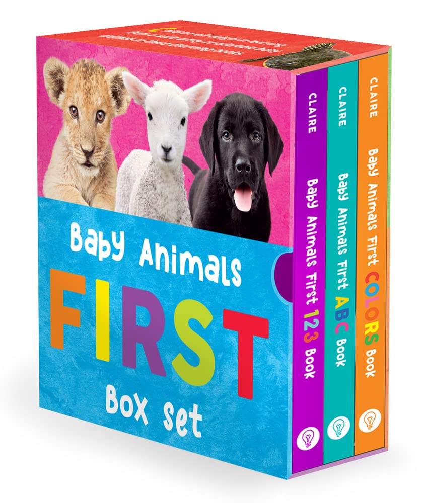 Baby Animals First Box Set First ABC Book, First 123 Book, and First