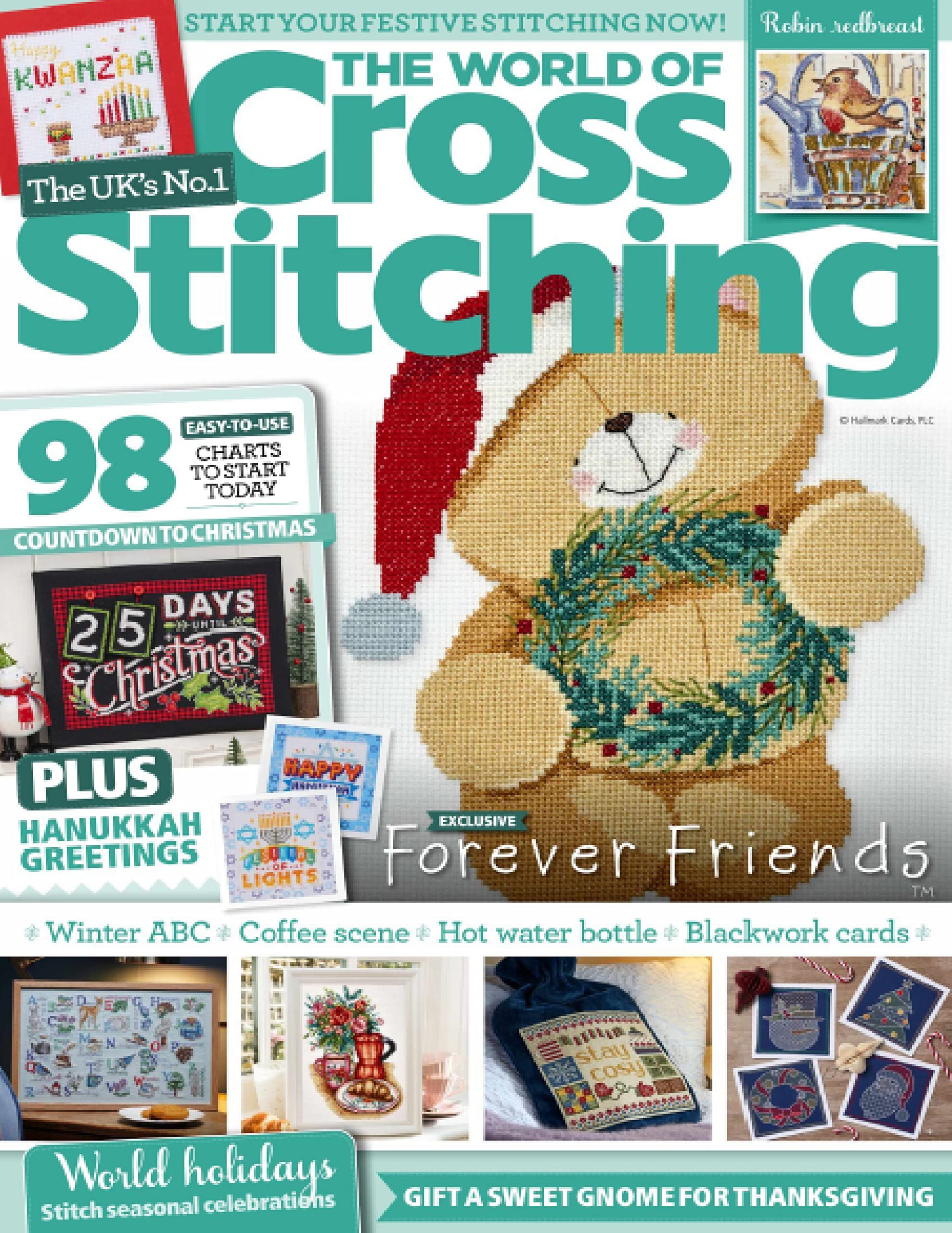 The World of Cross Stitching: 98 Easy-To-Use Charts To Start TO Day Countdown To Christmas