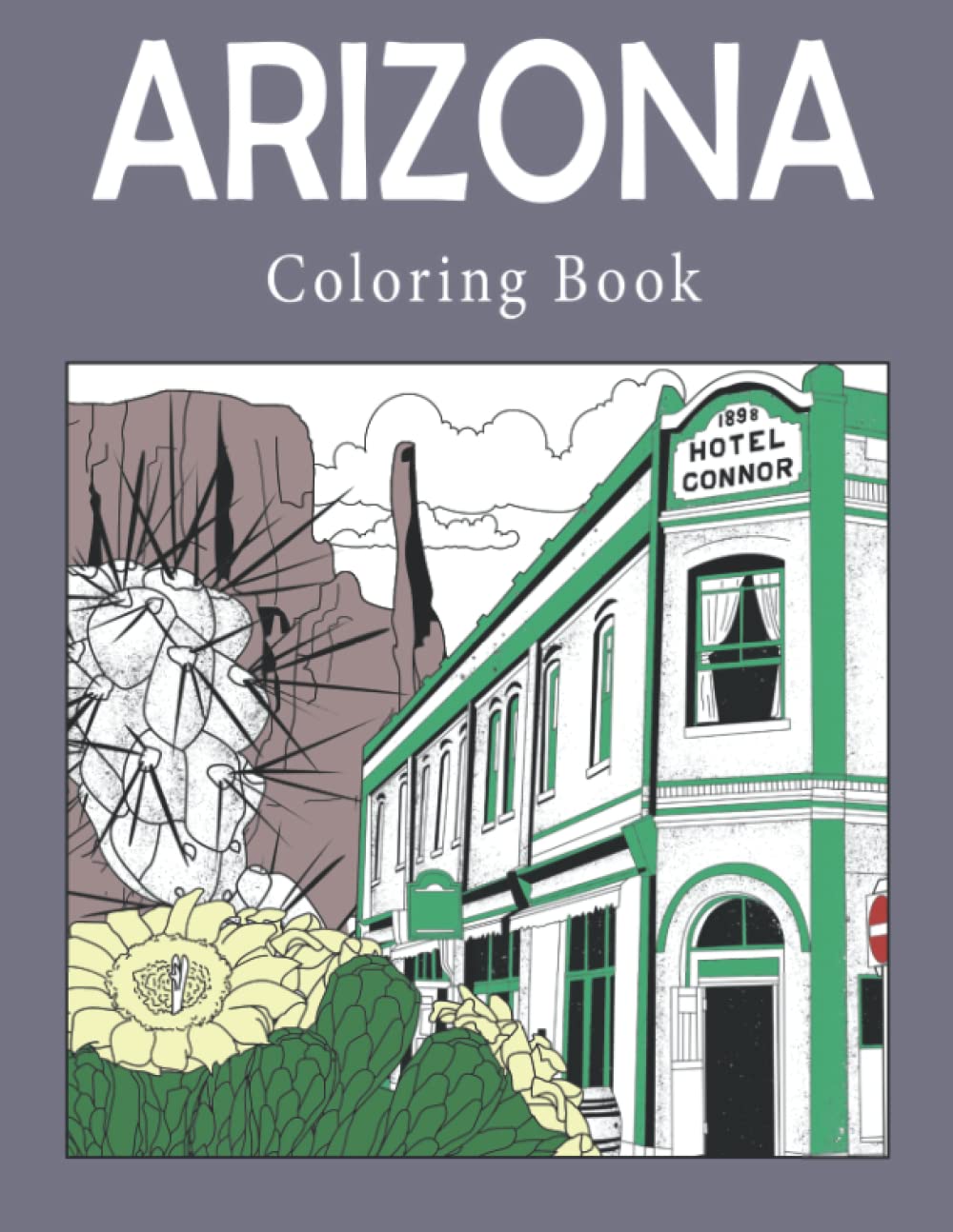Arizona Coloring Book: Adult Coloring Pages, Painting on USA States ...