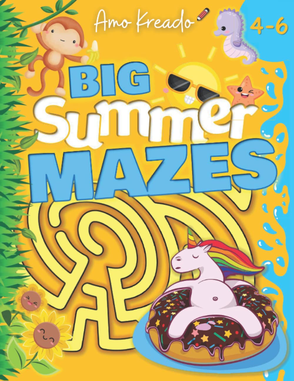 Big Summer Mazes Maze and Puzzles Travel Activity Book for Kids Ages 46 by Amo Kreado Goodreads