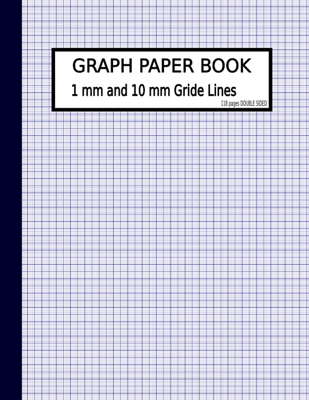 Graph Paper Book 1 mm thin and 10 mm thicker light gray grid lines 21