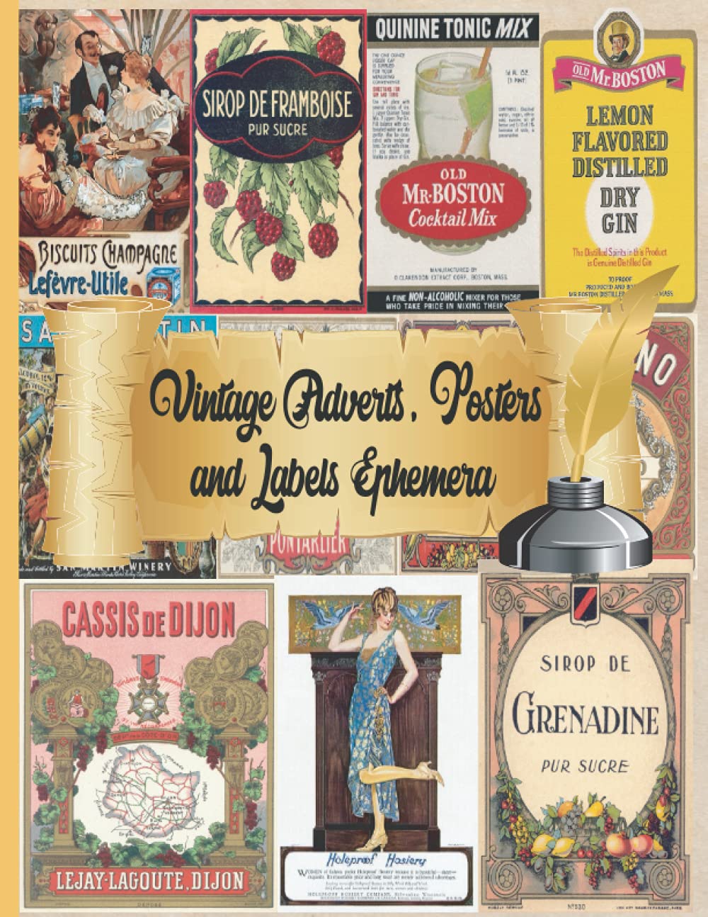 Vintage Adverts, Posters and Labels Ephemera: Vintage Themed Collection ...