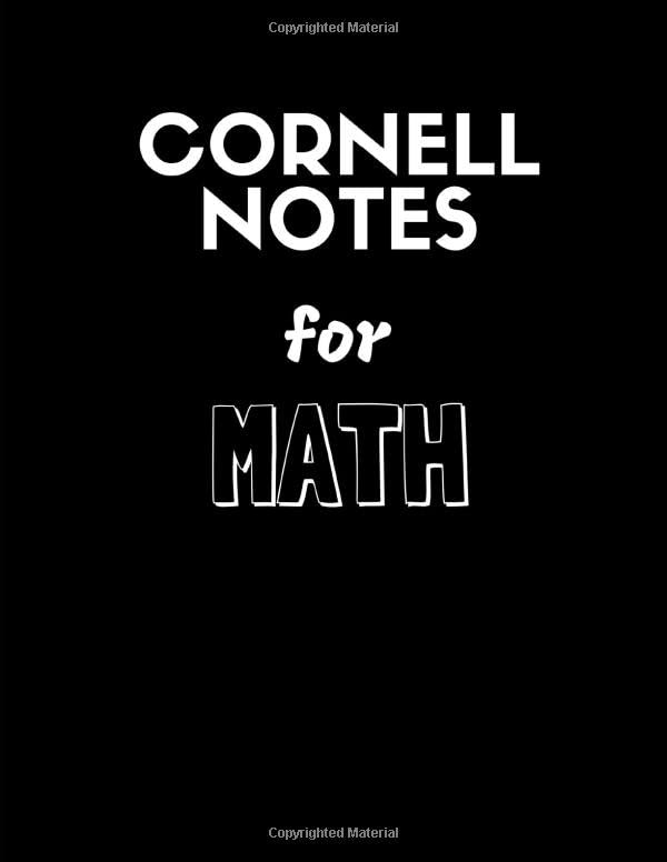 Cornell Notes For Math Notepad for Mathematics, Math Notes Template by