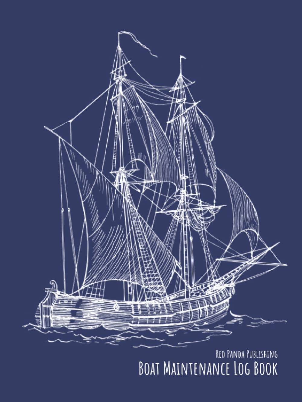 Boat Maintenance Log Book Vintage Sailing Ship Blueprint Yacht Repair
