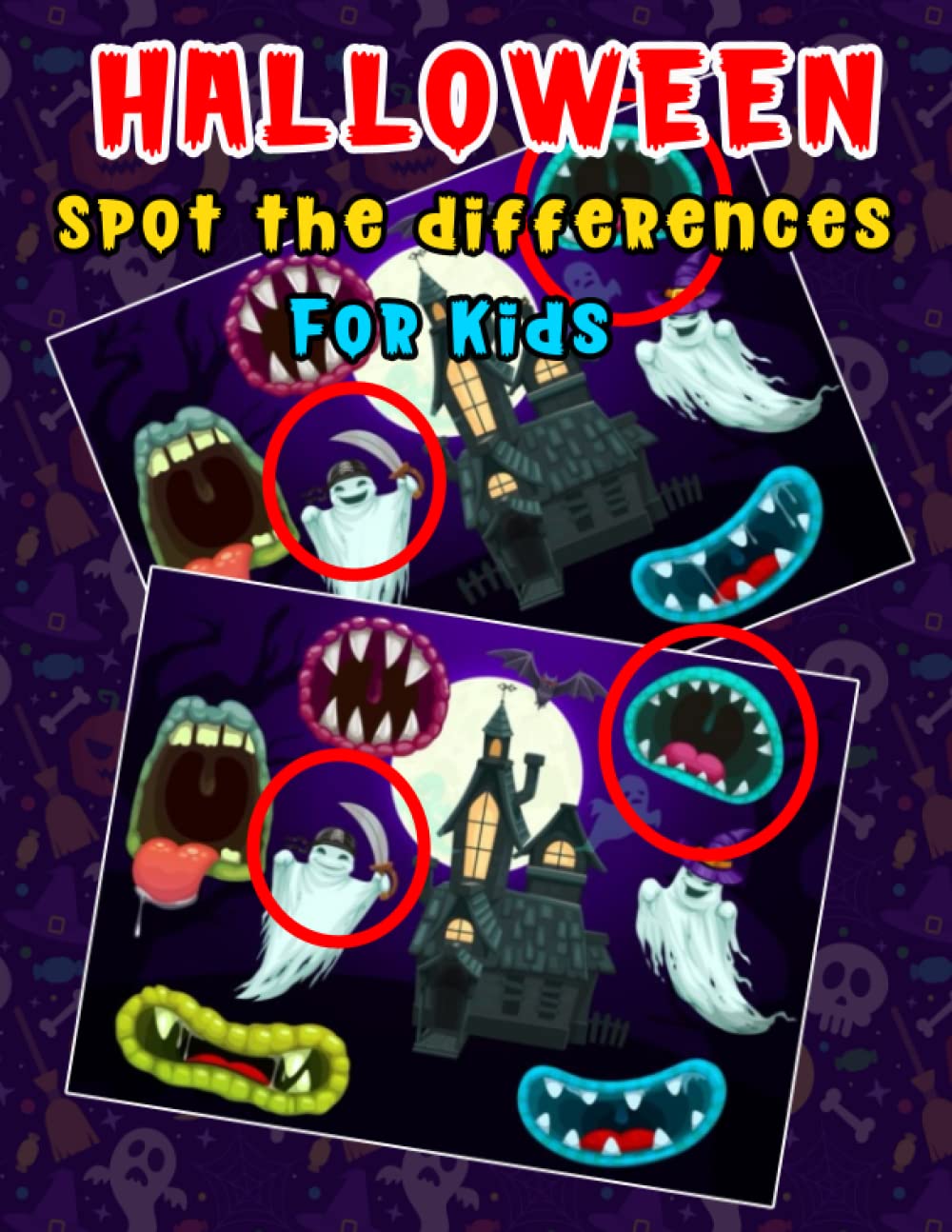 Halloween Spot the differences for kids Activity book halloween search