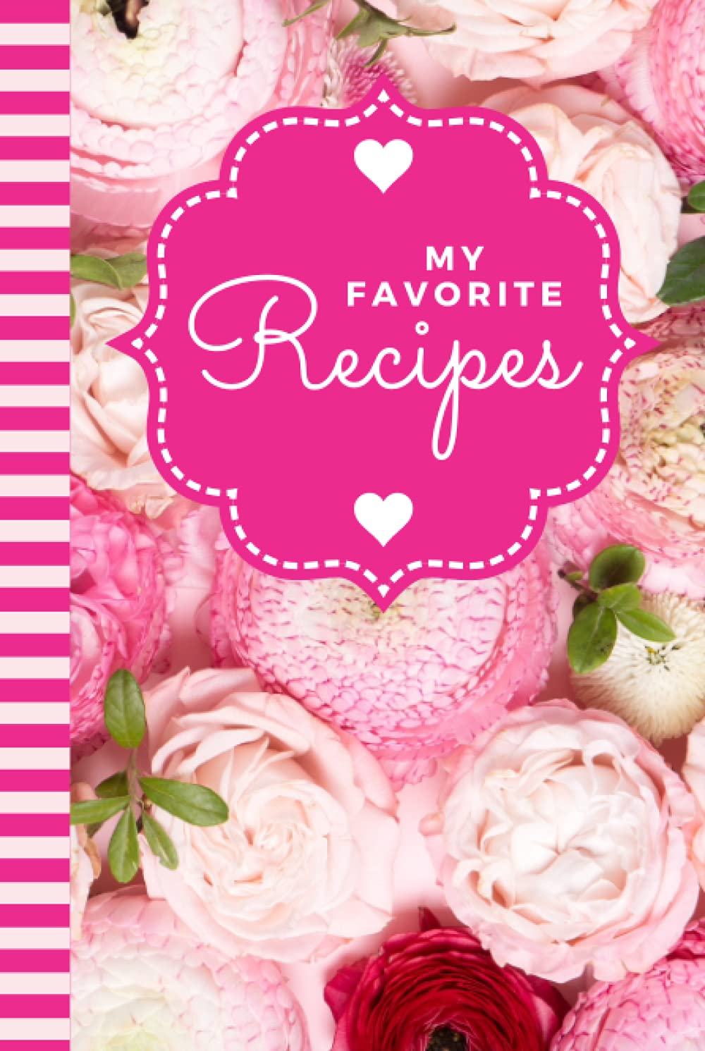 My Favorite Recipes Pink Peony Flower Cover Design / Hardcover Blank