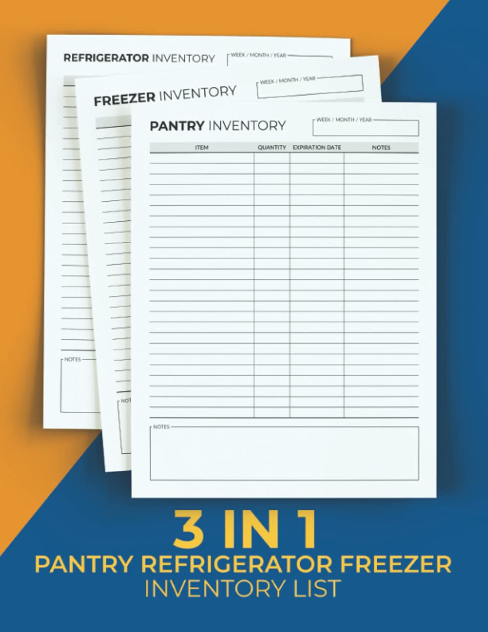 3 In 1 Pantry Refrigerator Freezer Inventory List: Family Supplies ...