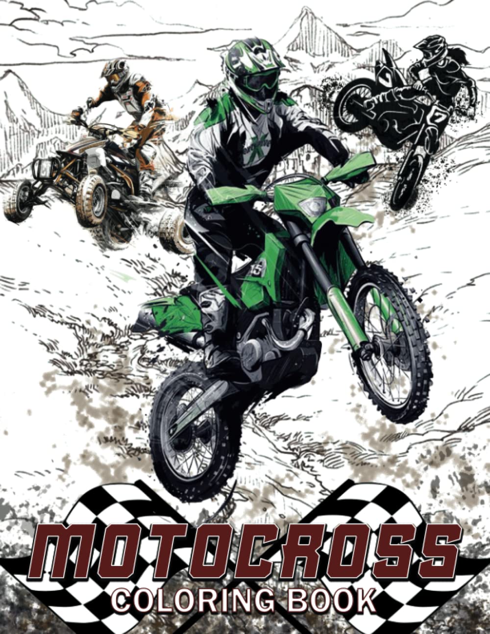 Motocross Coloring Book: 50 Wonderful Colouring Pages High-Quality With