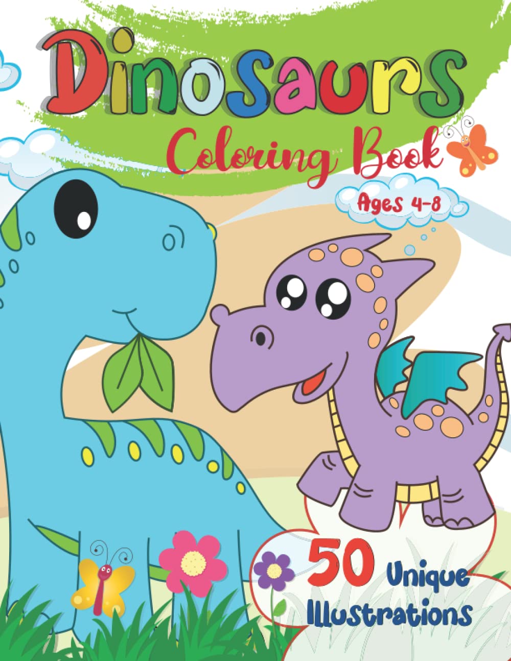 Dinosaurs Coloring Book For Kids Ages 48 50 Unique Dinosaur